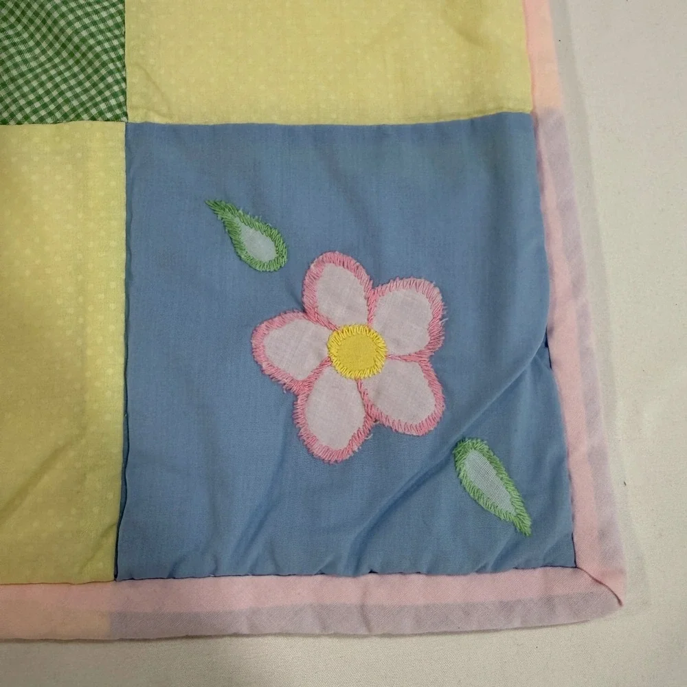 Baby Togs Vintage Bo Peep Sheep Nursery Quilt Blanket Pastel Applique 35x45